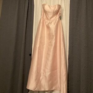 Full Length strapless sateen blush pink bridesmaid's/ special occasion dress